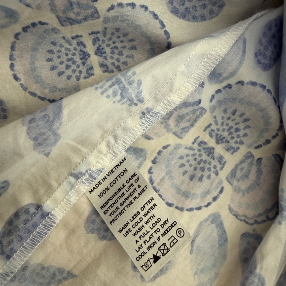 Hill House Home Augustine Off Shoulder Top Blue Shell Mosaic Size S 100% cotton - Picture 4 of 4